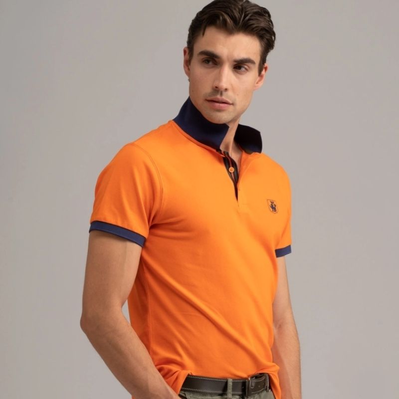 Ragazzo con Polo uomo mezza manica con rib multiriga